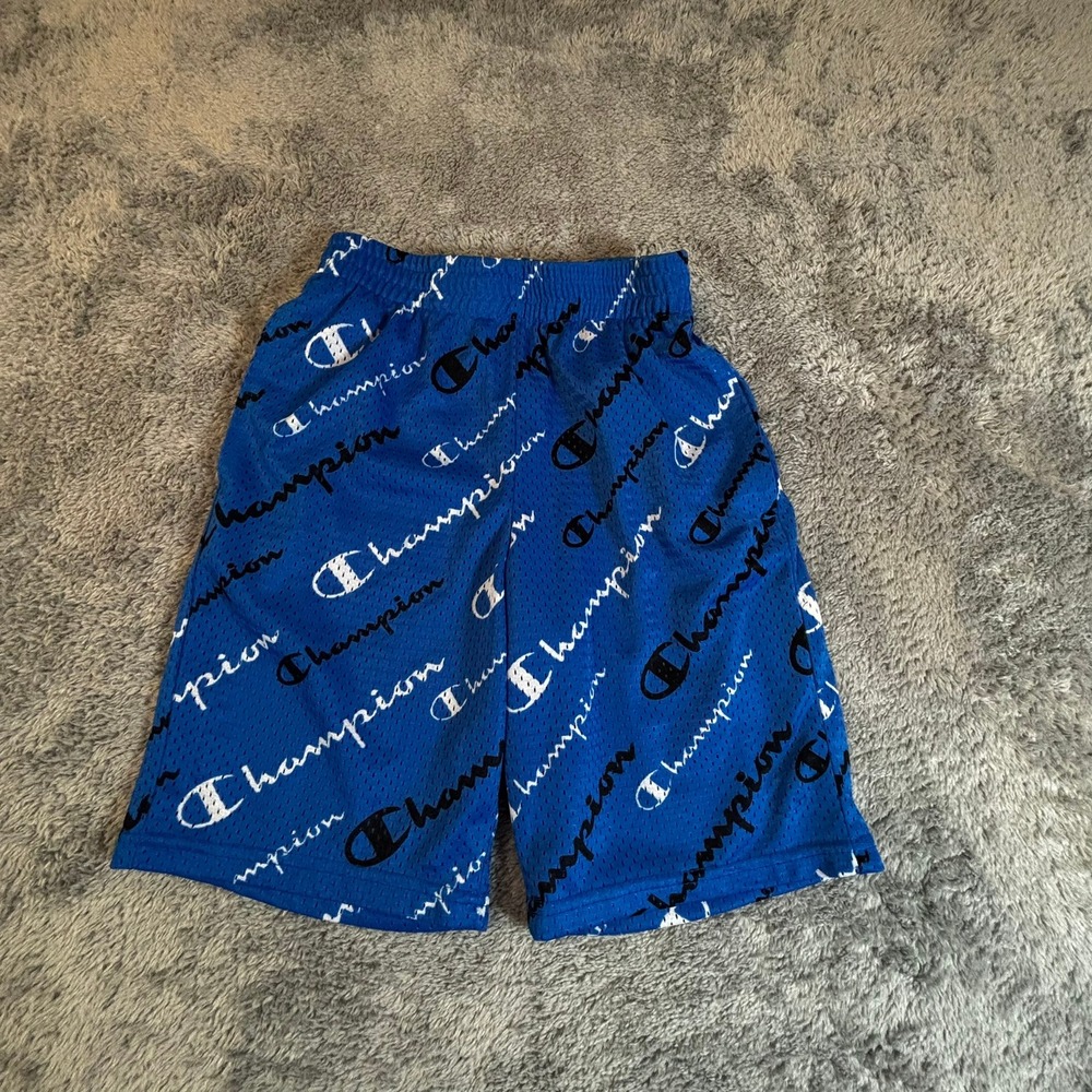 Champion Mens Royal Blue All Over Print Mesh Athletic Basketball Shorts Size M